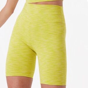 Outdoor Voices flow 7” in chartreuse yellow/green bike shorts